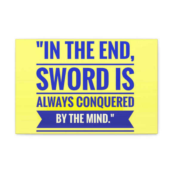 Inspirational Wall ArtSword Conquered By Mind Motivation Wall Decor for Home O